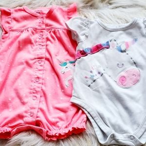 Baby 12-month unicorn rompers & onesie